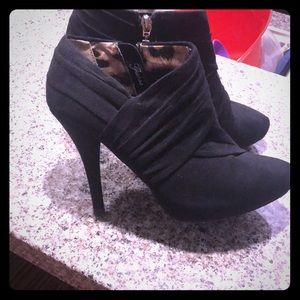 Adorable black, heeled booties